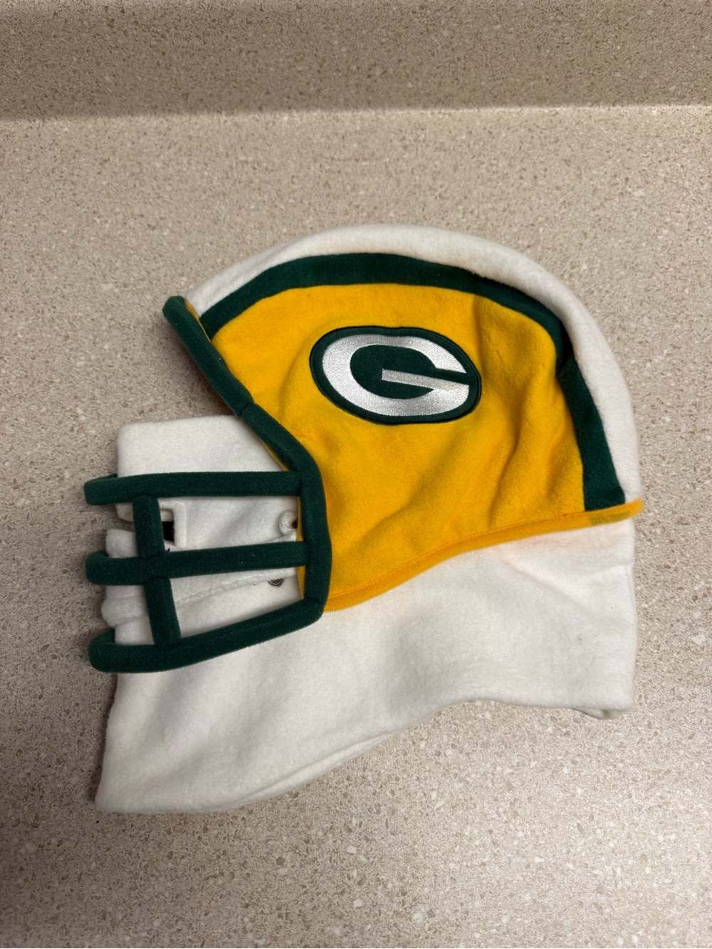 NFL Green Bay Packers Yellow Green White Plush Helmet Beanie